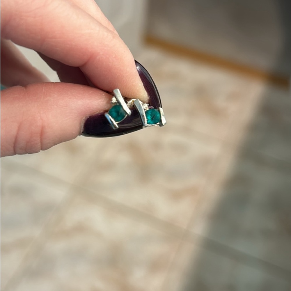 Women’s lab created emerald earrings